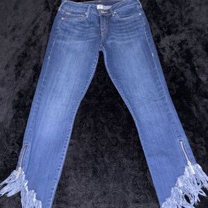 True Religion Dark Wash Mid Rise Skinny Jeans